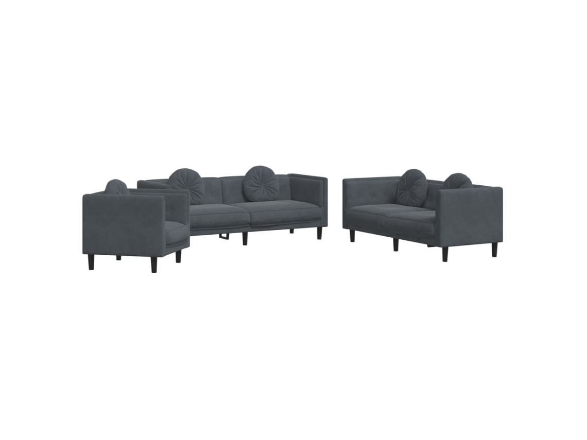 Sofa Set, Sofa Sets Vidaxl Cinzeto Veludo (n/a)
