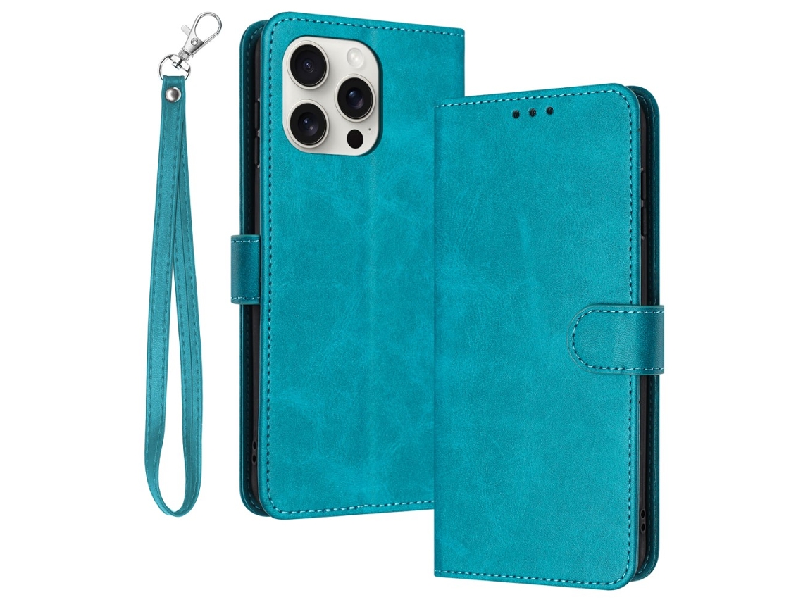 Capa Em Couro Pu Textura De Gémeo Para Apple Iphone 16 Pro Max - Verde