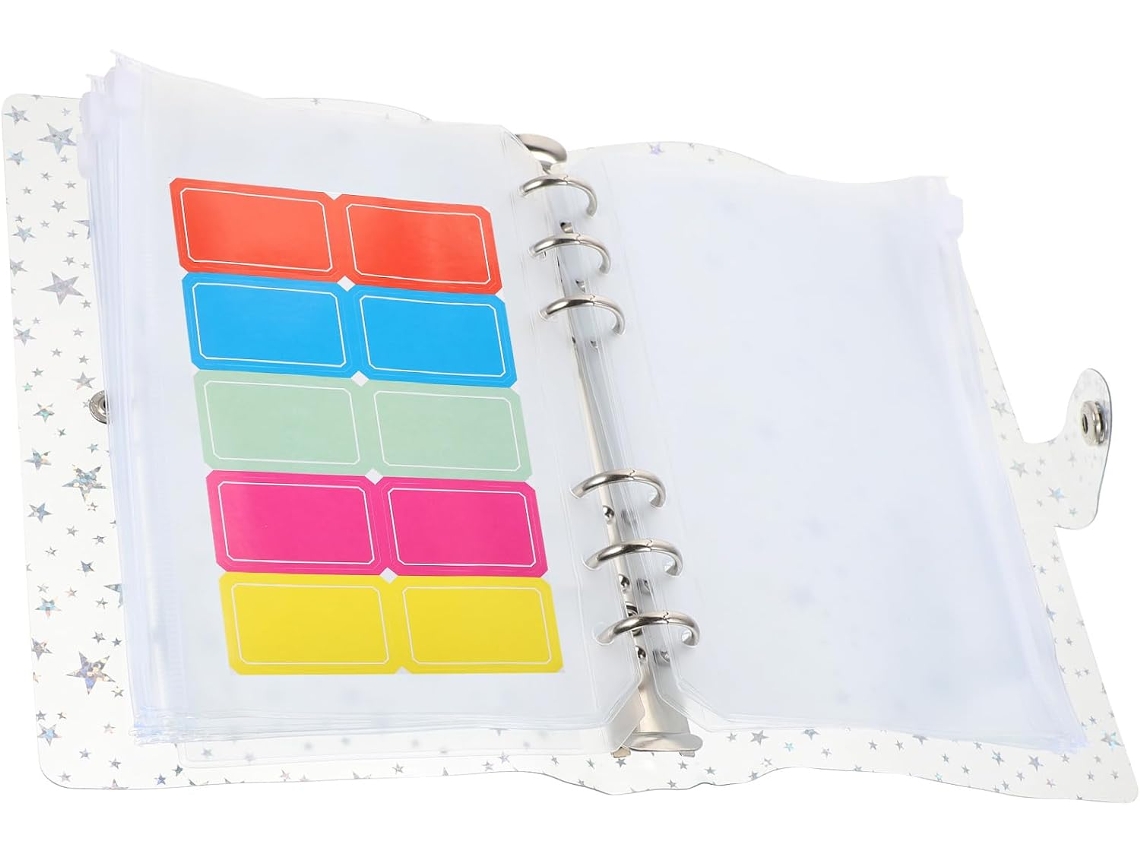 Pasta Organizadora Portátil A6 Em Pvc Branco, Fácil De Transportar E Com Organizador Dinheiro Removível Escola Casa