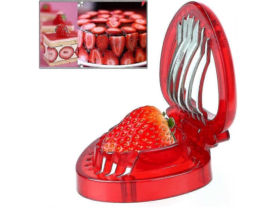 1 Pacote De Mini Fatiador De Morango Para Cozinha, Cortador De Bolo E Frutas Em Aço Inoxidável Everley891