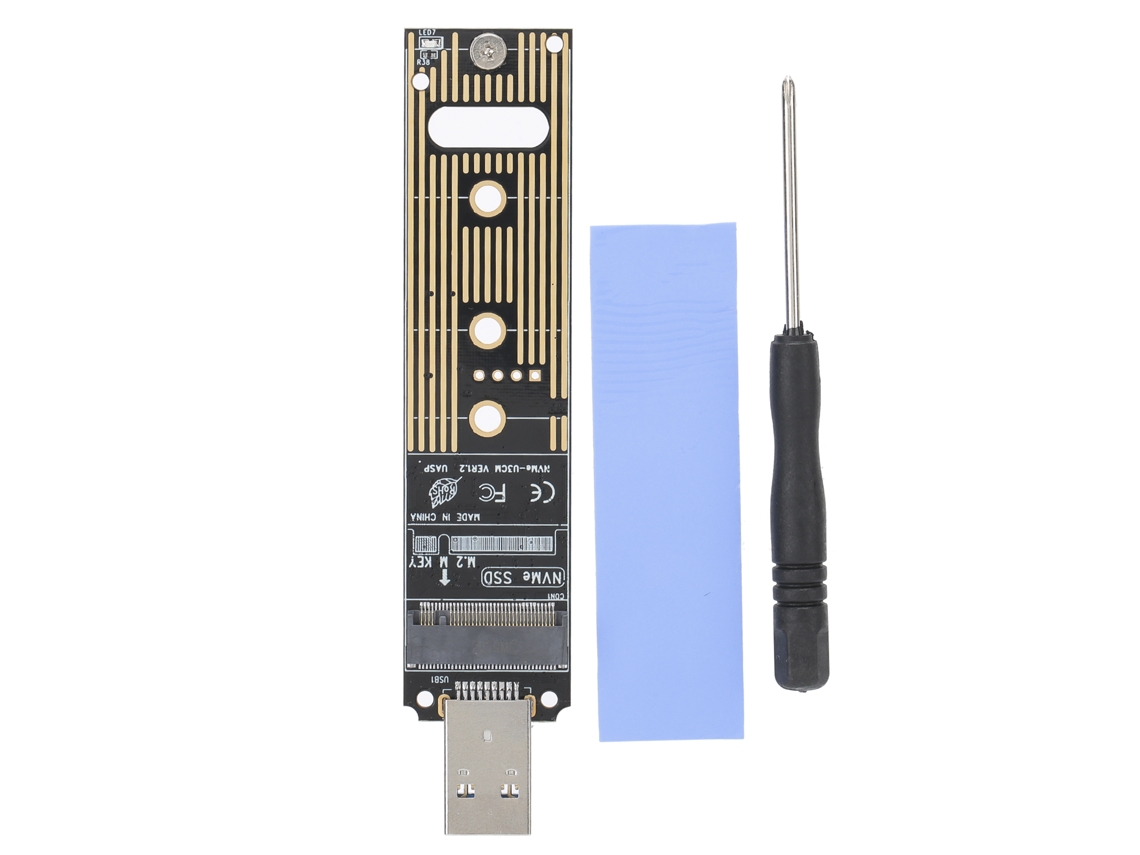 Adaptador De Ssd Nvme M.2 Para Usb 3.1 Módulo De Conversão Eletrônico Luz Dourada