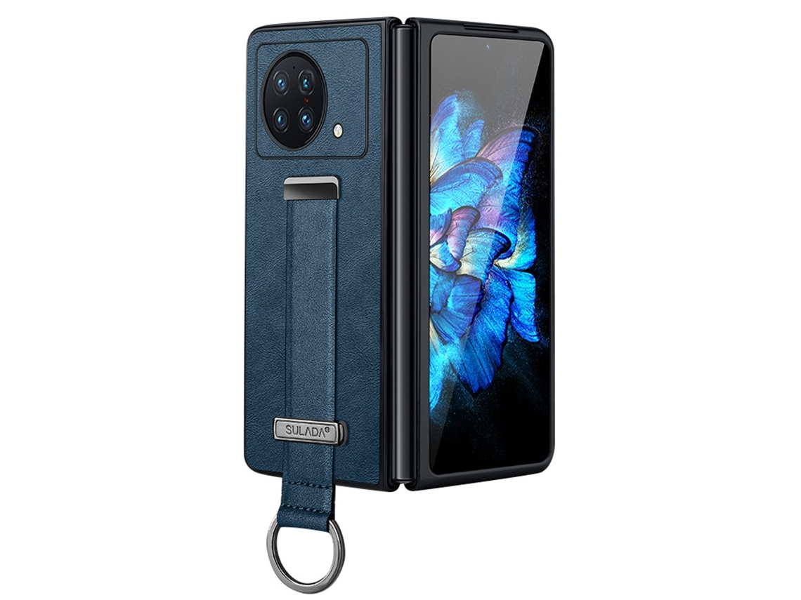 Capa Muleta Para Vivo Vivo X Fold Pele Sintética Anti-riscos Azul