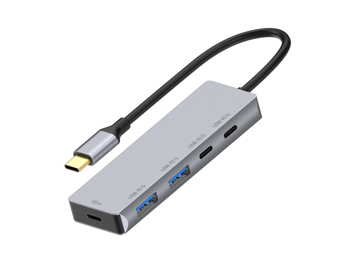 Hub Usb-c De 4 Portas Com 2 Usb-c E 2 Usb-a Para Dados A 10gbps E Carregamento Pd 100w