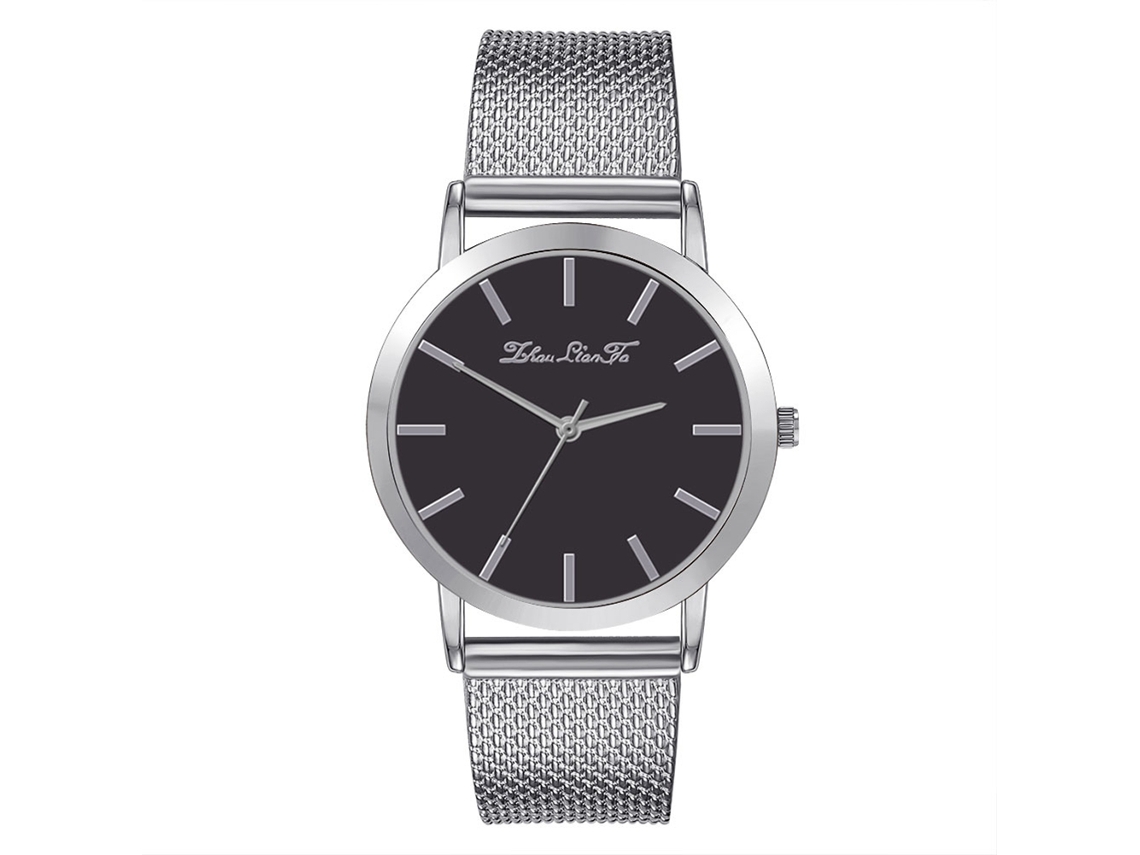 Reloj De Pareja Unisex Casual De Cuarzo Zhoulianfa (plata Negro)