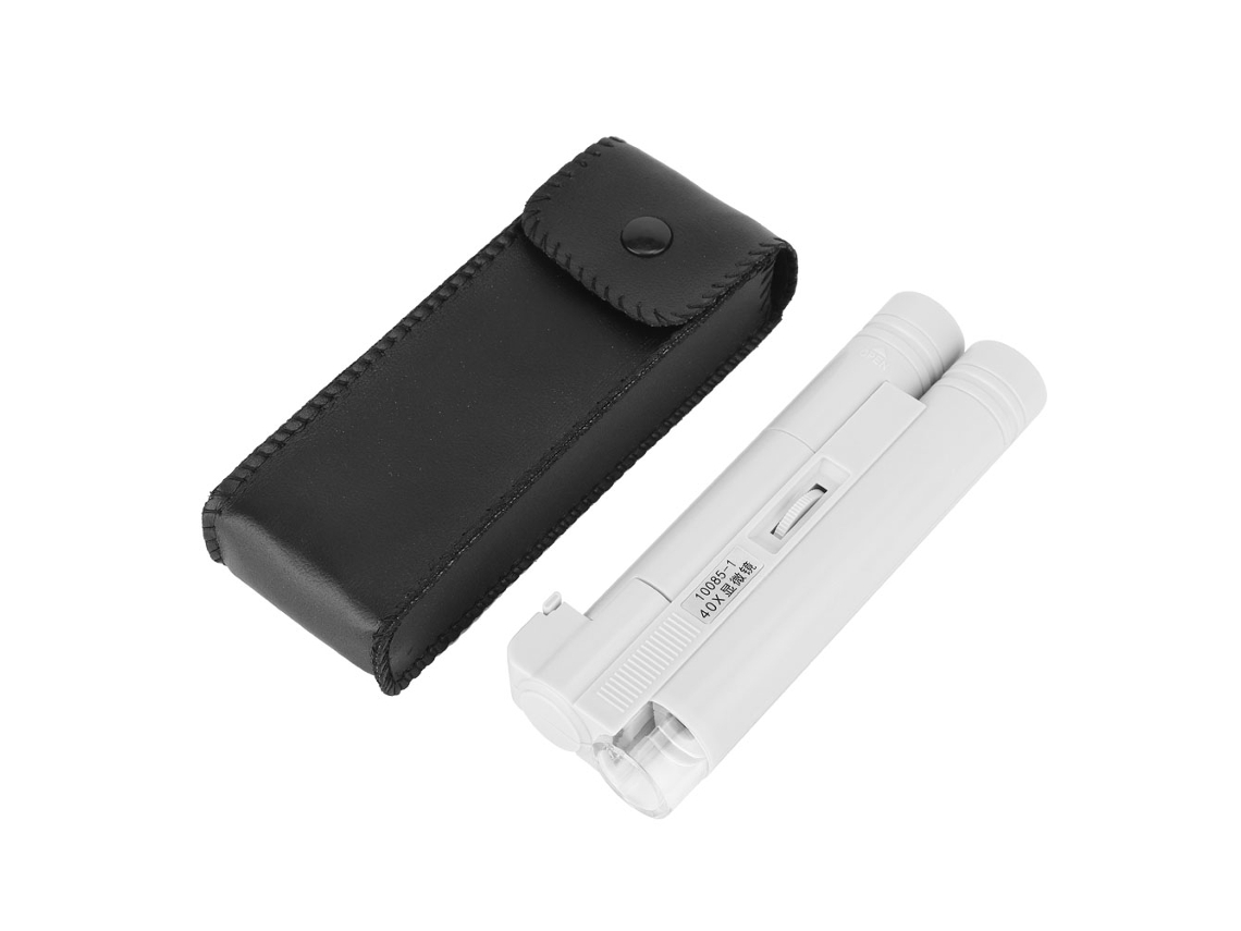 Microscópio Led de Bolso 40x Lupa para Celulares com Lente Óptica e Foco Ajustável