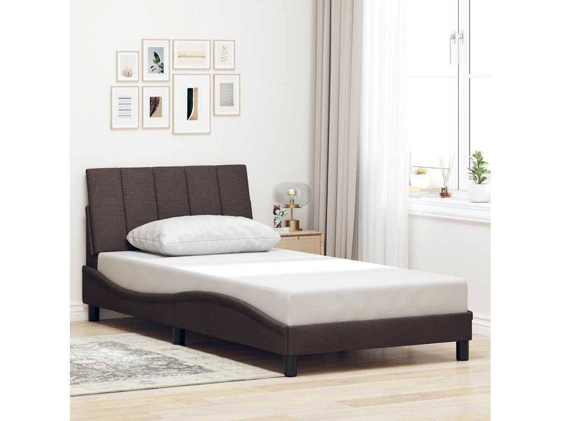 Cama De Solteiro Sem Lovely Home Tecido Castanho (100x200)