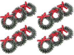 Mini Guirlanda de Natal, Guirlanda para Porta, Conjunto de 20 Peças, Decoração Verde, 3,5 X Cm, Ergonômico, Uso Diário STELASPLEN