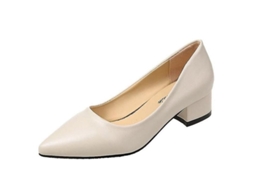 Sapatos femininos fechados, confortáveis e antiderrapantes, tamanho 40 bege.