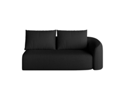Sofá Modular 160 X 90 X 85 Cm - 2 Lugares, Estofado Em Chenille, Confortável - Preto