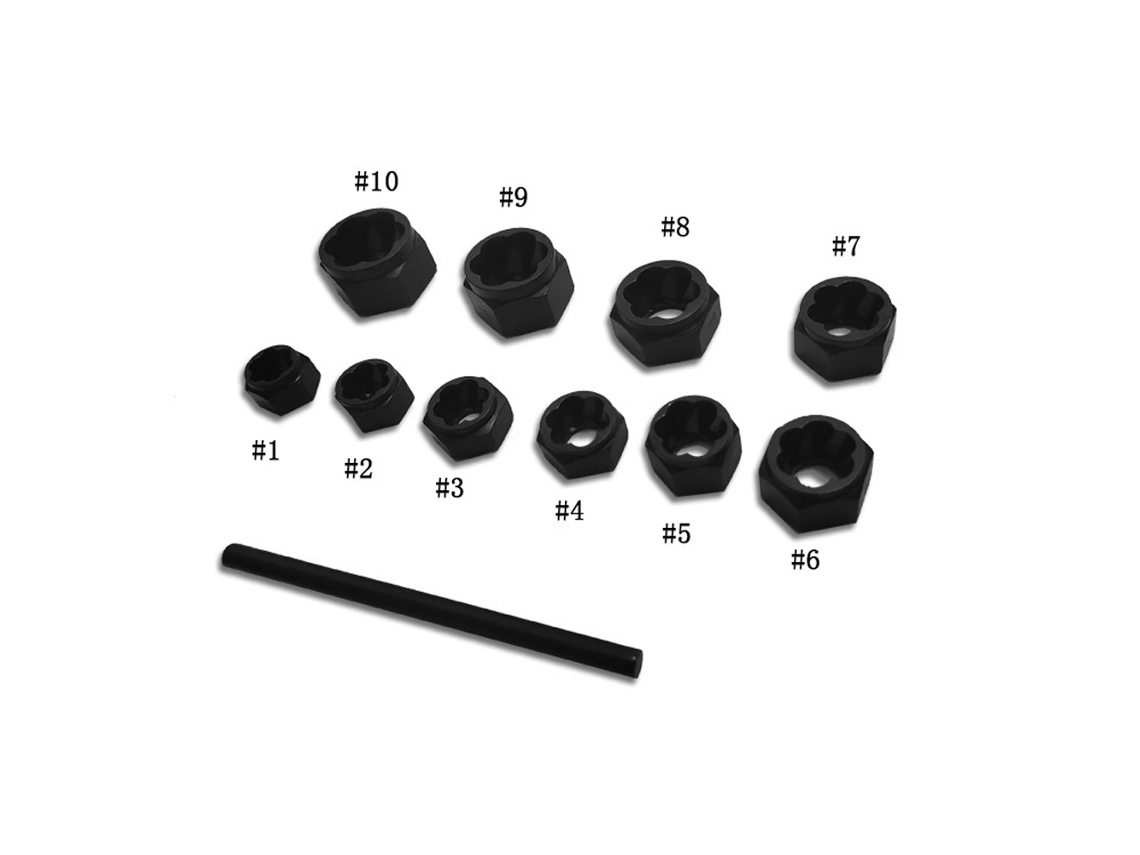 Conjunto De 11 Chaves De Impacto Para Porcas E Parafusos Oxidados/danificados Com Caixa 3/8 Polegada