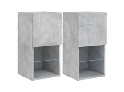 Móveis de TV com Luzes LED MAISON EXCLUSIVE 2 pcs 30,5x30x60 cm de cinzento cimento