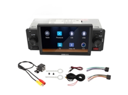 Autorrádio de um só din com tela táctil de 5 polegadas, câmara de visão traseira, Bluetooth 5.1, Mirrorlink e reprodutor MP5 | S/MARCA