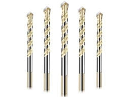 Conjunto De 5 Brocas De Vidro E Azulejo De Liga Com Tamanhos 6mm, 8mm, 10mm E 12mm Para Concreto, Madeira E Plástico