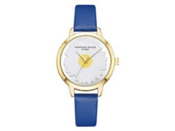 Relógio de Pulso Feminino Elegante Casual de Quartzo com Cinto Pu Azul Lvpai