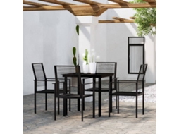Vidaxl 5 Pcs Conjunto De Jantar Para Jardim Preto