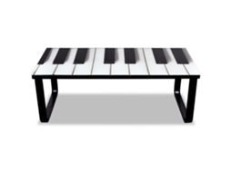 Mesa de Centro, Tampo de Vidro com Impressão de Piano MAISON EXCLUSIVE