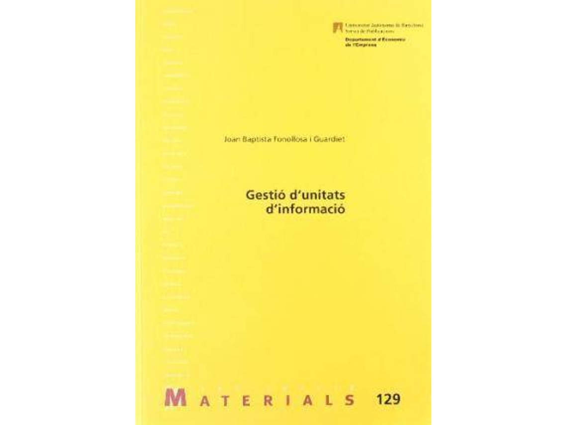 Livro Gestió dunitats dinformació de Joan B Fonollosa I Guardiet (Espanhol)