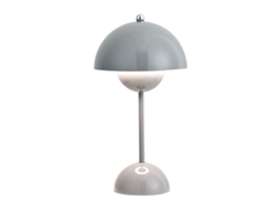 Lâmpada De Mesa Recarregável Botão Flor Nórdica Dinamarquesa Para Quarto, Salão De Casamento E Decoração De Escritório Gris