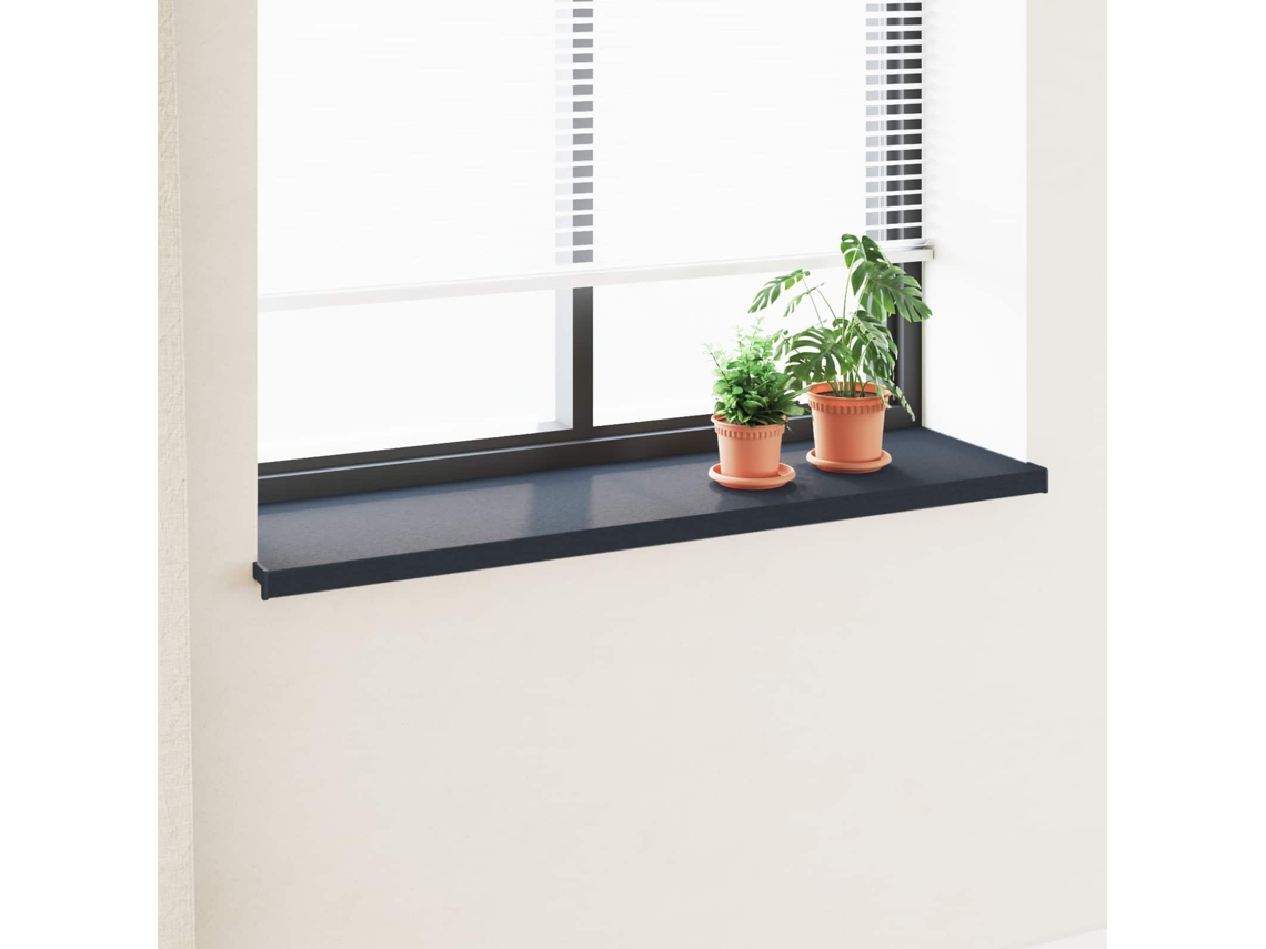 Vidaxl Soleira De Janela Antracite Com Veios De Madeira Pvc