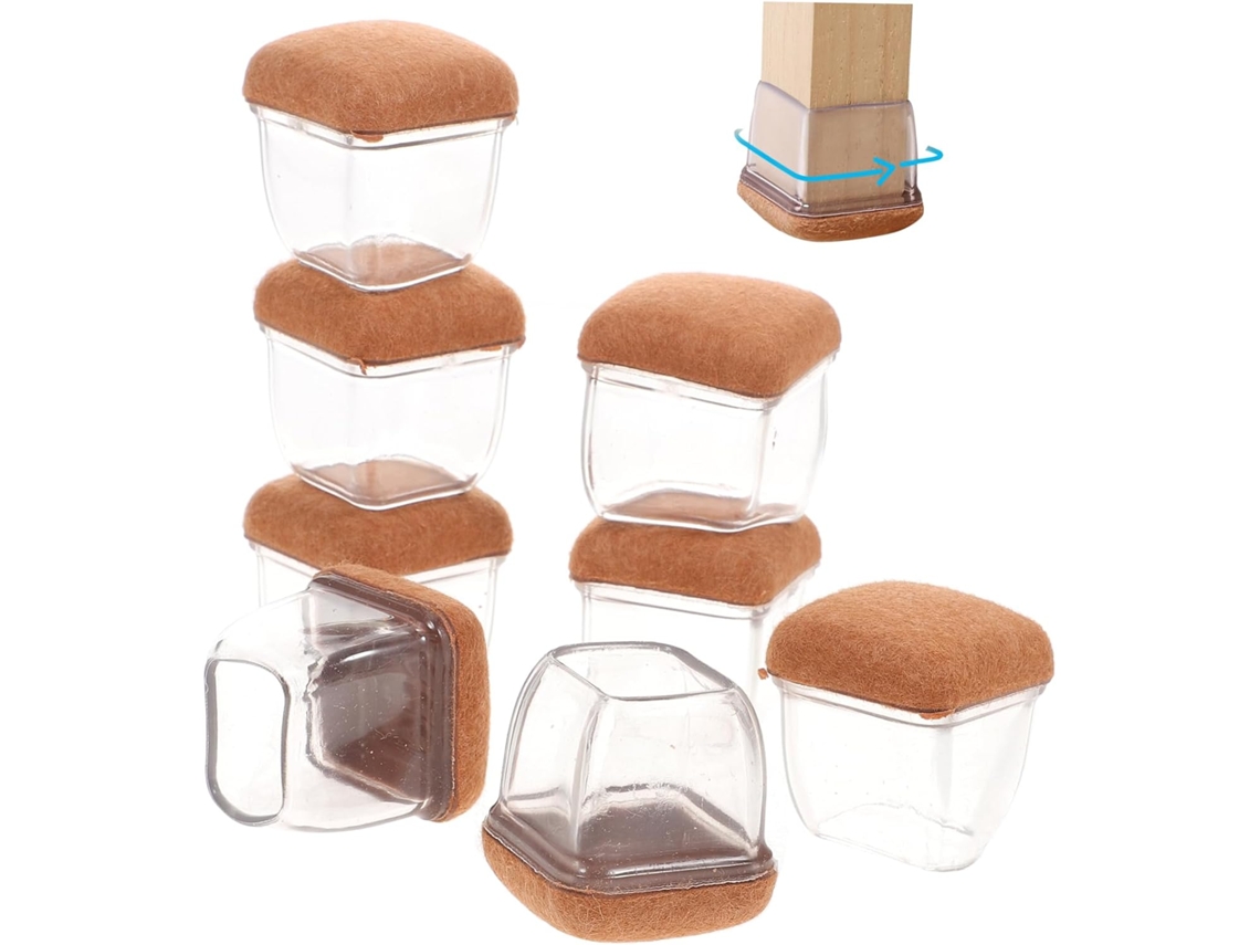 Lurrose Protetores De Pés Cadeira Com Base Feltro Silicone Antiderrapante Em Tpe Conjunto 8 Peças Para Sala Jantar E