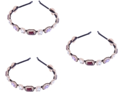 Conjunto De 3 Faixas De Cabelo Com Strass Para Homens E Mulheres - Acessório De Moda Para Uso Casual