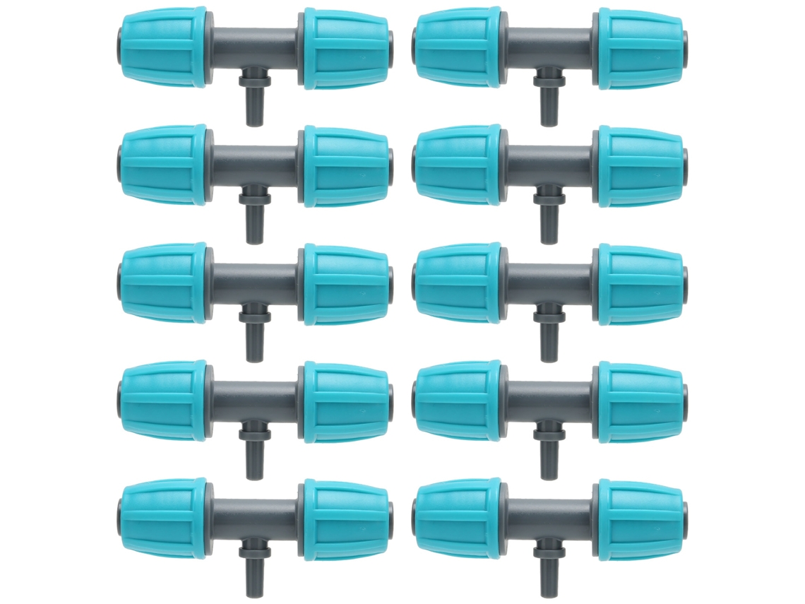 Conector Redutor De Tee Com Pontes 16mm Para 4/7 Para Irrigação Jardim 10un
