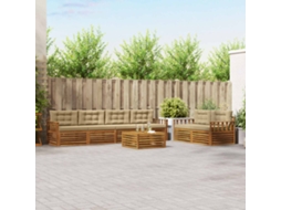 Vidaxl Conjunto De Sofás Para Exterior 7 Pcs Natural E Bege