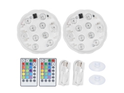 2pcs Luz Subaquática de Mergulho 10led Rgbw com Controle Remoto 28 Teclas Usb