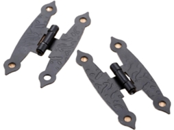 2 Dobradiças + 8 Parafusos Pretos 65 * 33mm 4 Furos Para Móveis E Armários De Madeira