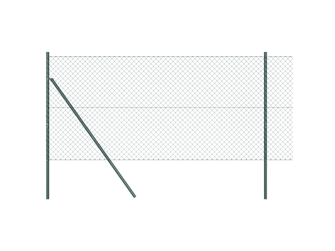 Conjunto 1 Poste De Cerca Vidaxl Verde Aço (25 X 1 M)