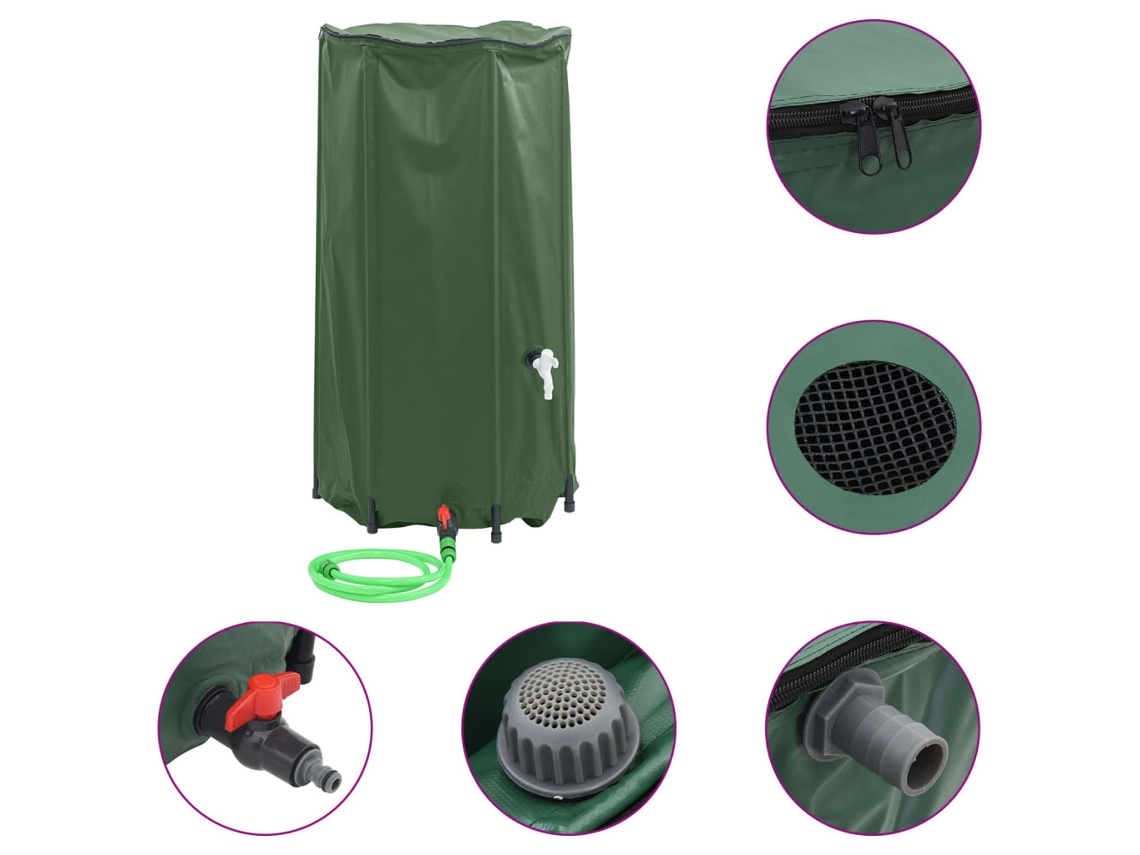 Water Tank, Water Tanks Vidaxl Verde Pvc (100 L)