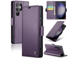 Capa Antifurto Para Celular, Capa De Couro Com Compartimento Para Cartão.roxo - Iphone 15 Plus