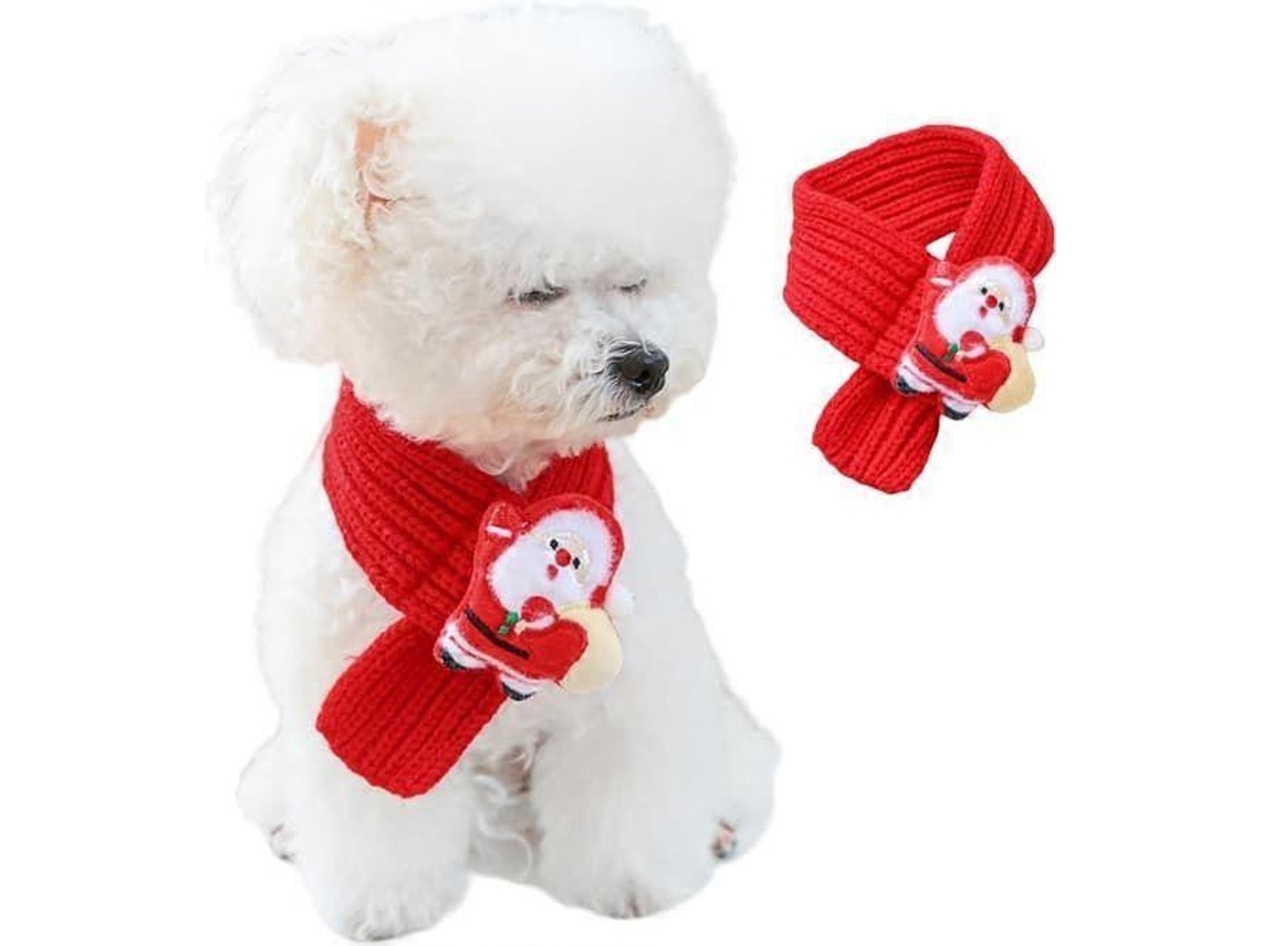 Cachecol De Natal Para Cães E Gatos, Tecido De Malha, Forma De Urso, Fácil De Usar