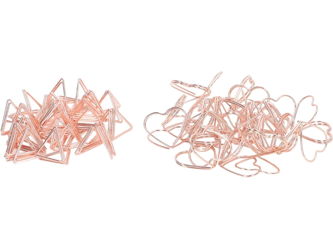 Clips De Papel 3d Fofos E Duráveis Em Formato Coração Triângulo Organização Arquivos, Pacote Com 100 Clipes De