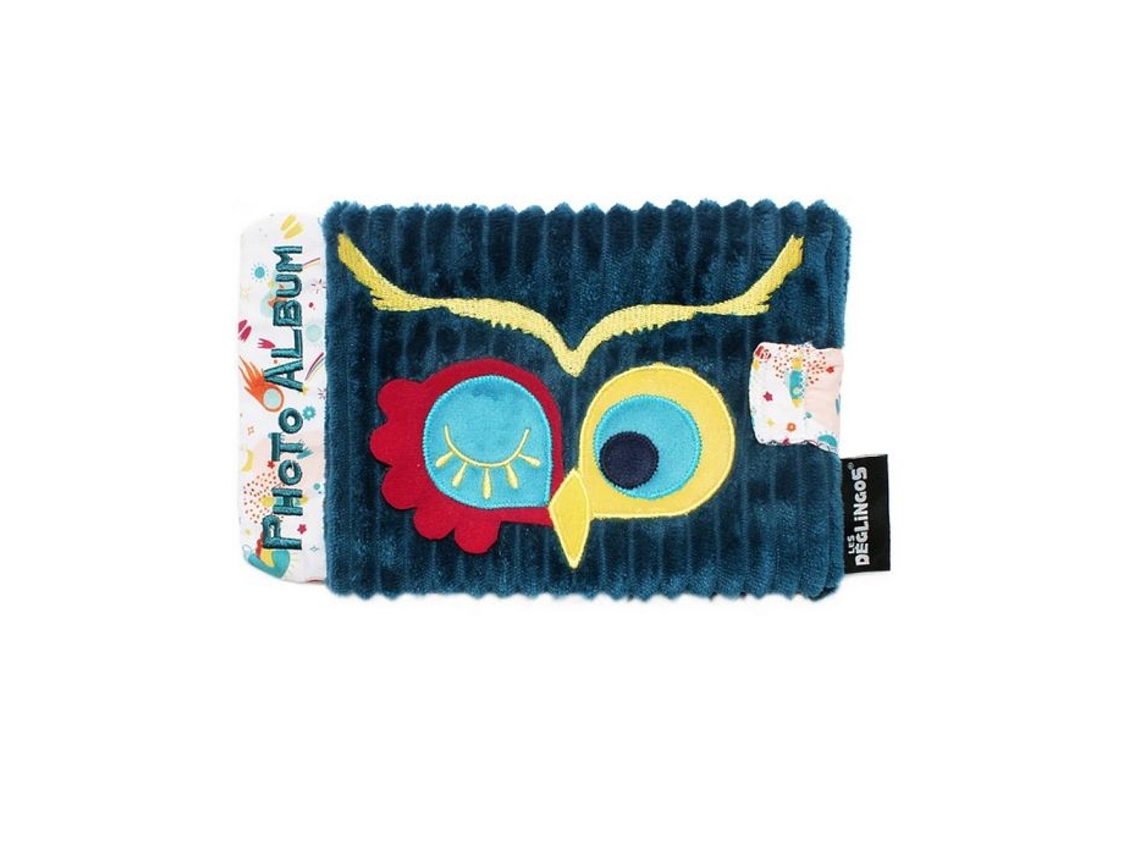 Álbum de Fotos para Bebês, Déglingos, Astros, a Coruja, Veludo Macio, 10 Bolsos, Unissex Azul BRILVIBERA
