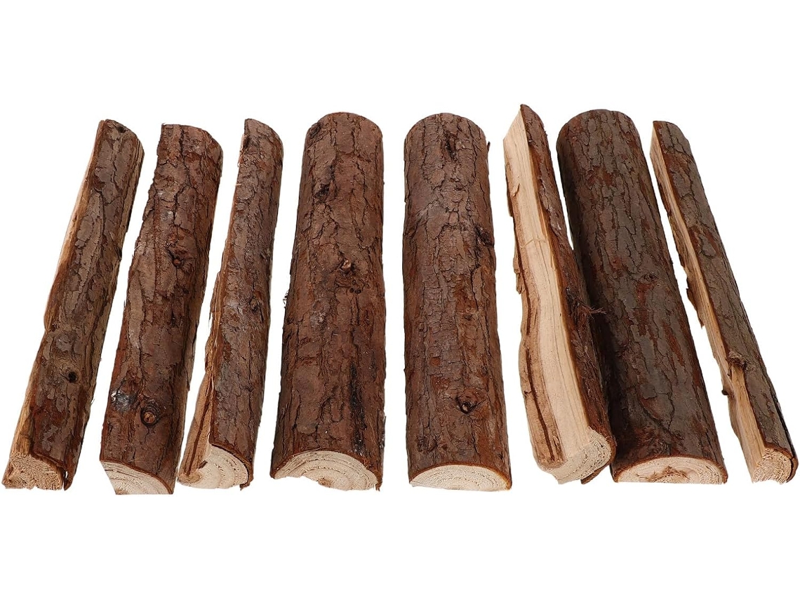 Conjunto De 8 Toras De Lenha Natural Seca, Decorativas E Resistentes Ao Fogo.