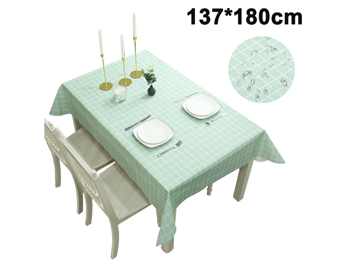 Toalha de Mesa Xadrez – Toalha de Mesa Quadrada de Pvc À Prova D'Água À Prova de Óleo Capas de Mesa Laváveis para Jantar Verde 137 X 180 Cm