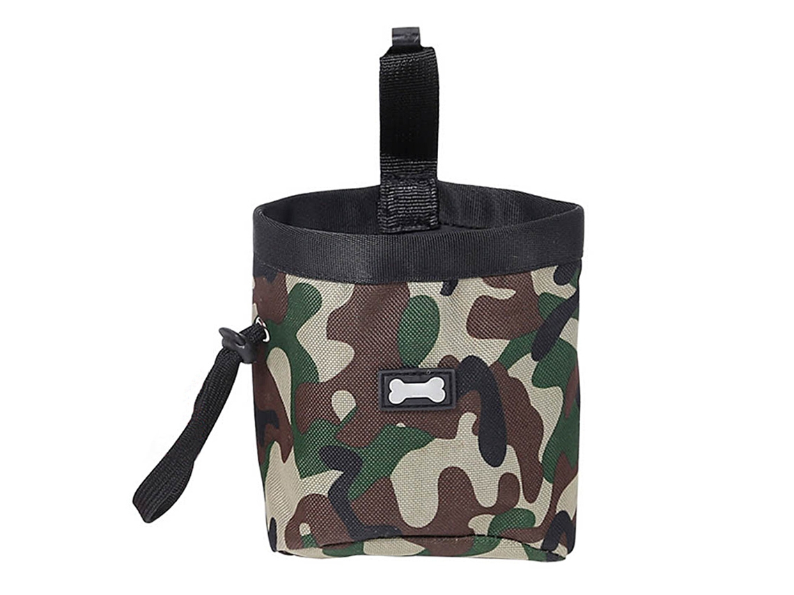 Bolsa De Treinamento Para Pets Camuflada Com Dispensador De Sacos De Coco