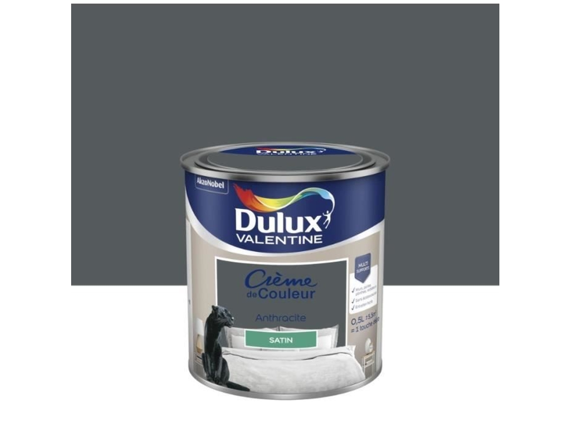Tinta Dulux Valentine Creme De Cor Satinado Cinza Antracite 0.5l