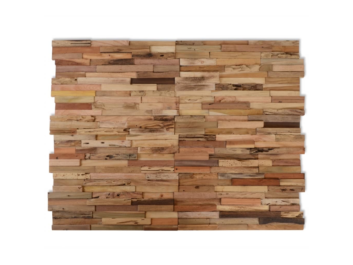 vidaXL Painéis revestimento de parede 10 pcs 1,03 m² teca reciclada
