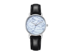 Relógio Feminino Cagarny 6812 Com Mostrador Redondo, Caixa Em Liga Metálica Prateada, Movimento De Quartzo E Pulseira De Couro Pu.