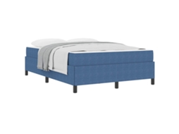 Maison Exclusive - Estrutura Da Cama Com Colchão Azul 160 X 200 Cm Tecido