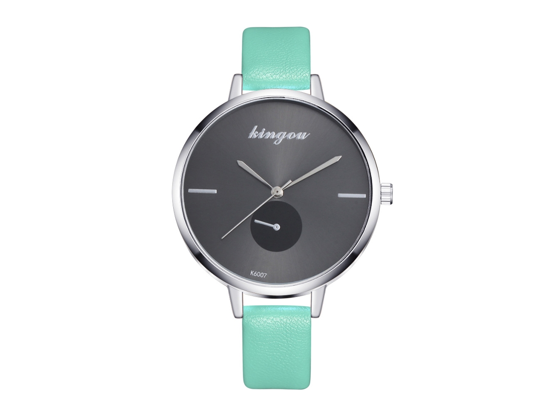 Relógio de Pulso Feminino de Quartzo com Pulseira de Couro Estilo Fashion Simples Mint