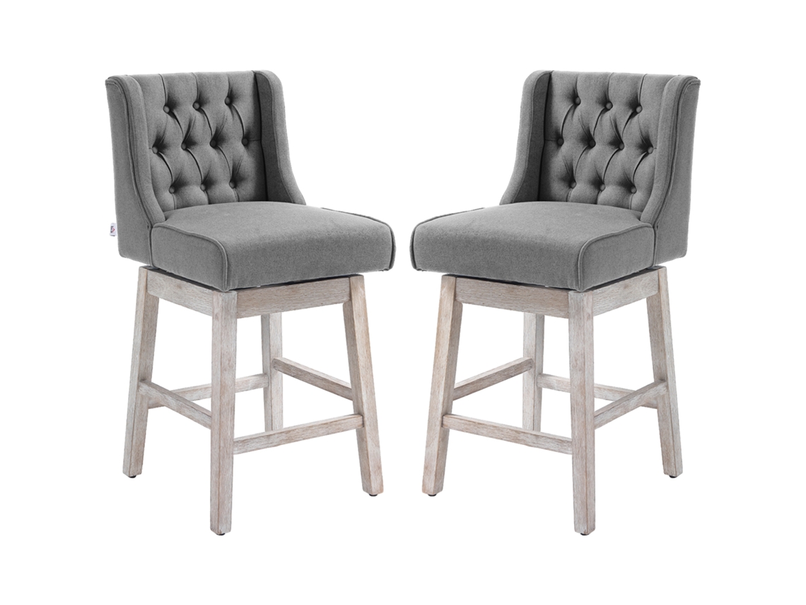 2 Bancos Altos Giratórios 180° com Encosto 45,7x57,2x101 Cm S/MARCA