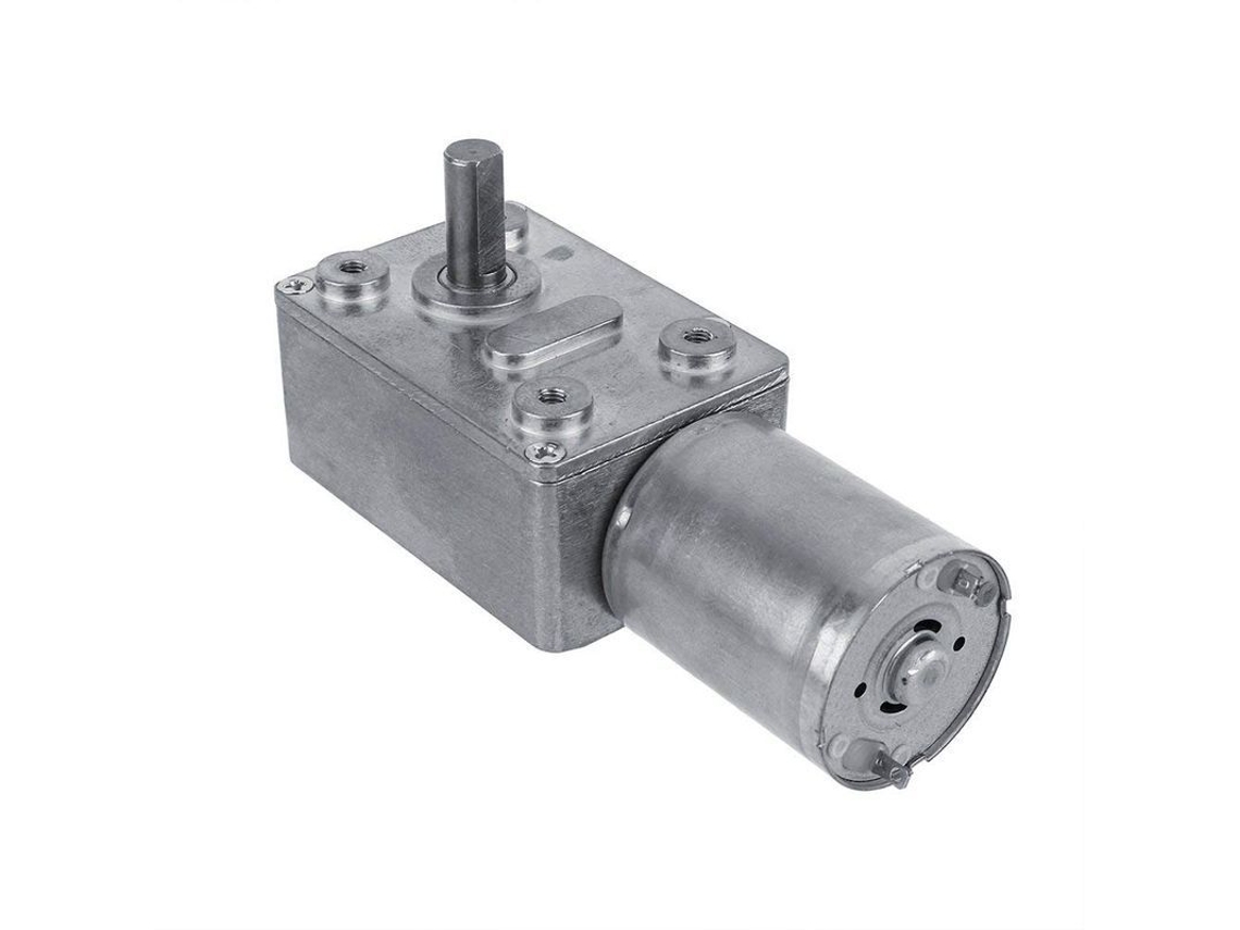 Motor Elétrico DC 12v Reversível com Redutor de Turbina para Janelas e Portas
