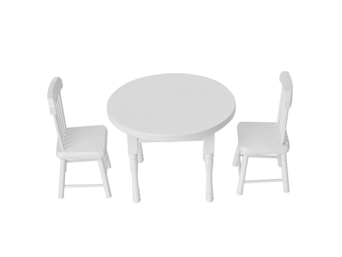 Primerox acessórios Casa Boneca Móveis Mesa Cadeira 3pcs 1:12 Mini Simulação Decoração Brinquedo