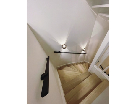 Corrimão Design Retangular Preto 70 Cm 2 Suportes IVOL