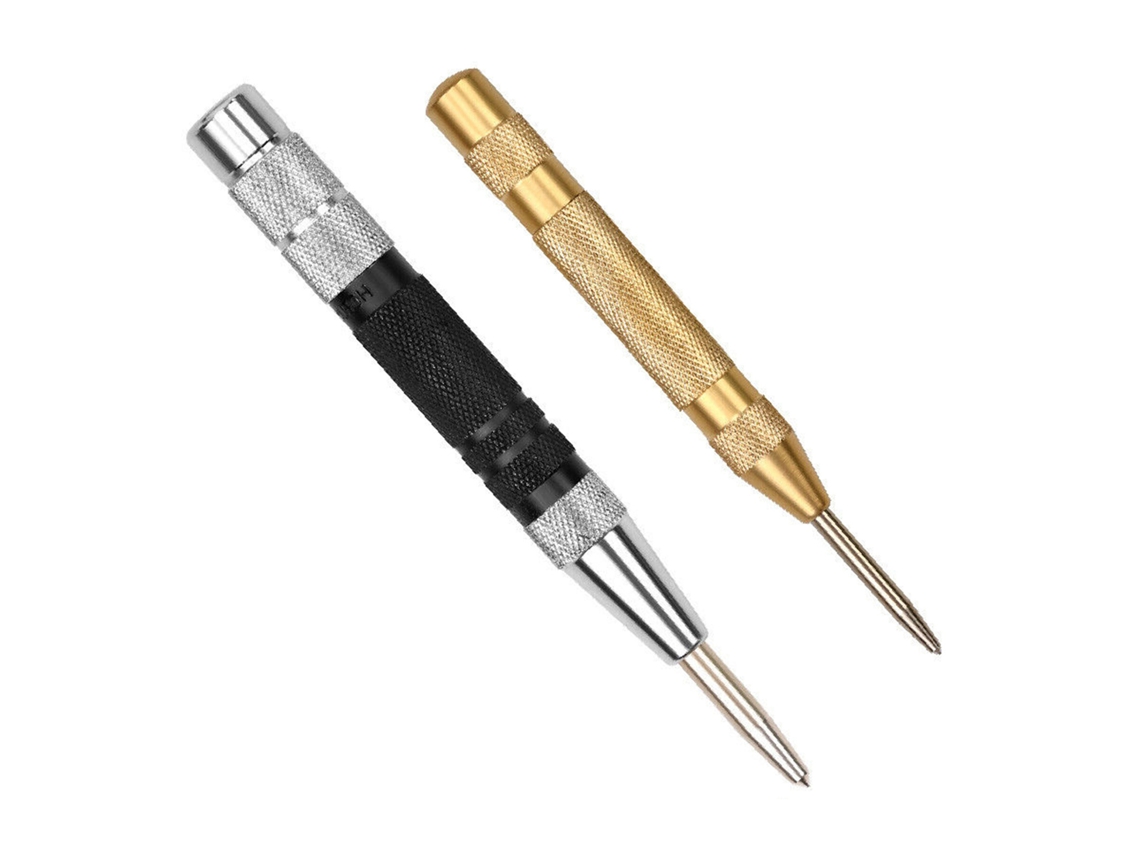 2 Peças De Punção Central Automática Forte Ajustável Com Mola - Ferramentas De Furo De Metal
