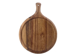 Tábua De Corte De Madeira Para Pizza Com Cabo Ergonômico Para Assar E Servir, 30x40cm