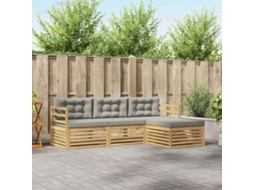Vidaxl Conjunto De Sofás Para Exterior 4 Unid. Branco E Cinzento-claro